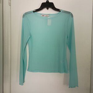 NWT So girls aqua mesh long sleeve shirt size XL